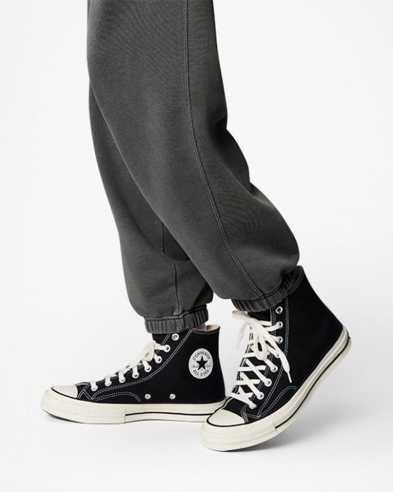 Converse čierny Go-to Voľný Strih Teplák S Náplasťou Na Tenisky
