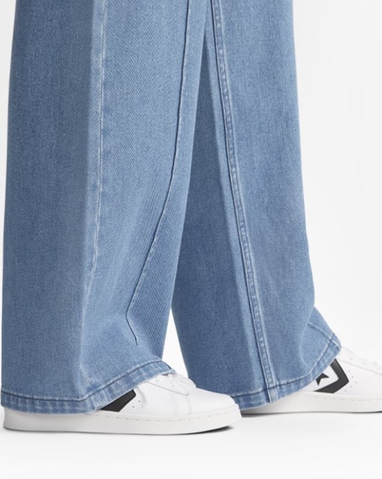 Converse Sezónne Denimové široké Nohavice S ľahkým Indigom