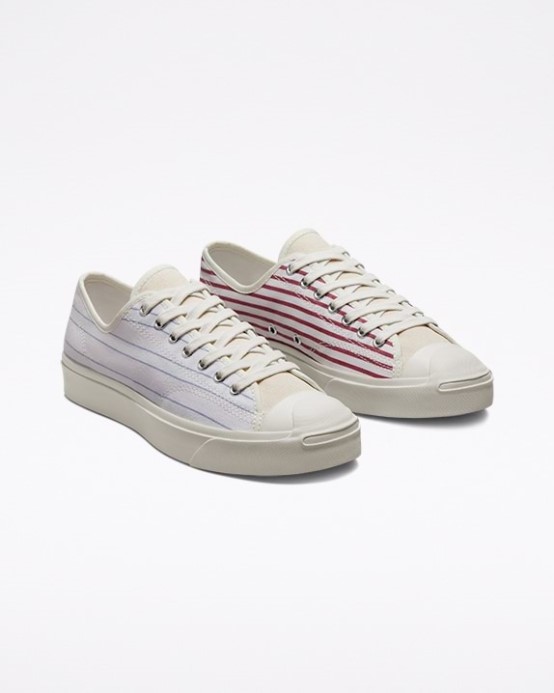 Converse Egret/multi Jack Purcell Za Retro Pruhovaným Nízkym Topom