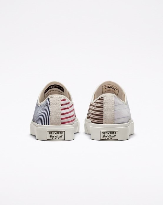 Converse Egret/multi Jack Purcell Za Retro Pruhovaným Nízkym Topom