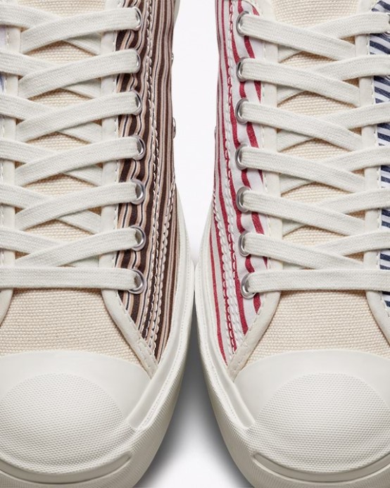 Converse Egret/multi Jack Purcell Za Retro Pruhovaným Nízkym Topom