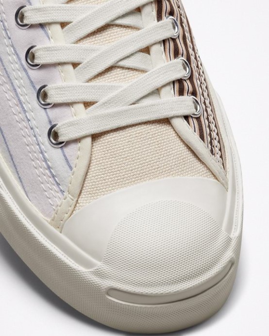 Converse Egret/multi Jack Purcell Za Retro Pruhovaným Nízkym Topom