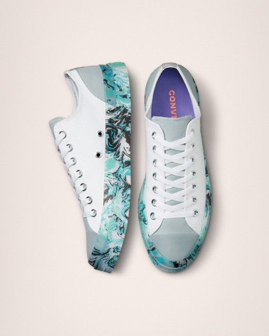 Chuck Taylor All Star Cx Throwback Craft Nízky Vrch Mramorovaný Biely/jaseň Kameň/praná Modrozelená Converse