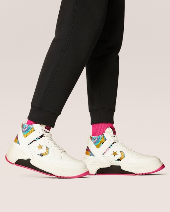 Converse Zbraň Cx Throwback Craft Vysoký Vrch Mramorovaný Biely Vintage Biely/primer Pink/black