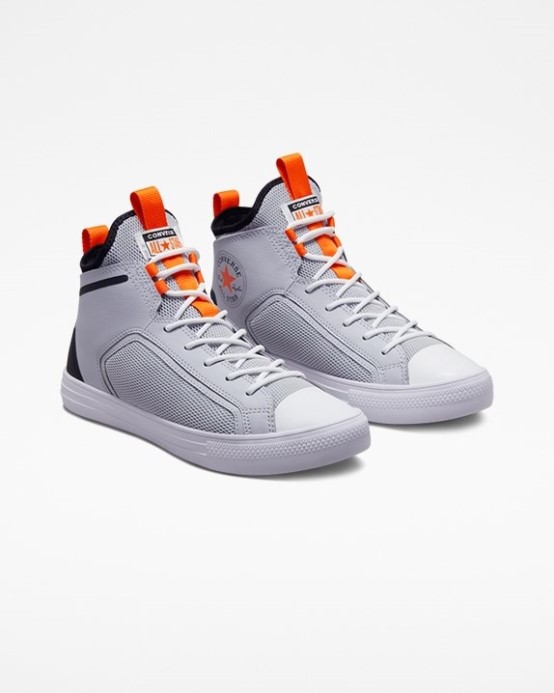 Gravel/black/orange Skľučovadlo Taylor All Star Color Pop Ultra Mid Converse