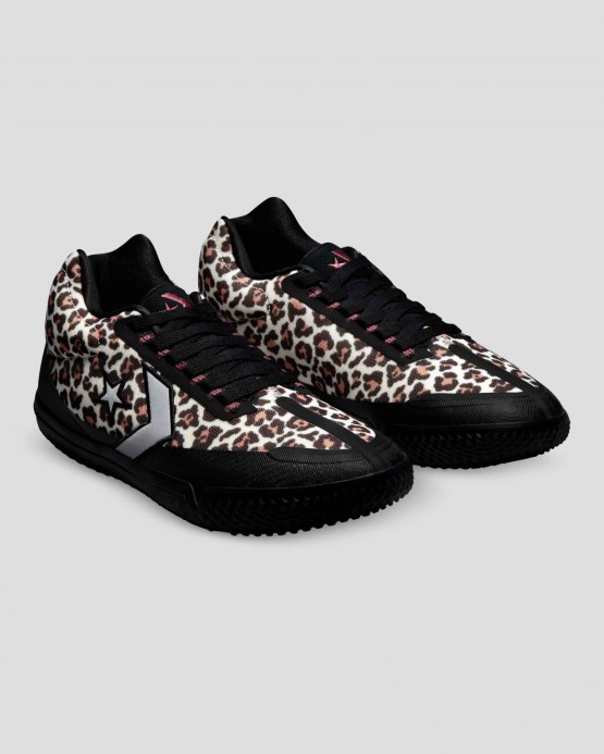 Converse All Star Bb Evo Leopard Print Mid Black/egret/strieborná