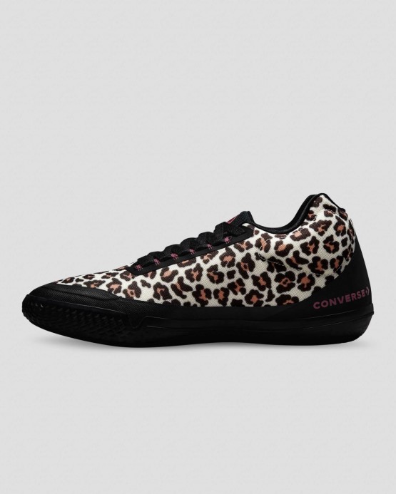 Converse All Star Bb Evo Leopard Print Mid Black/egret/strieborná