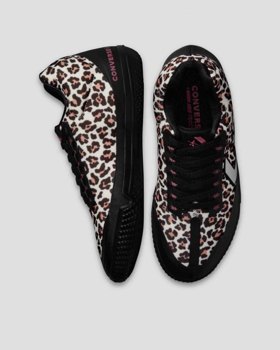Converse All Star Bb Evo Leopard Print Mid Black/egret/strieborná