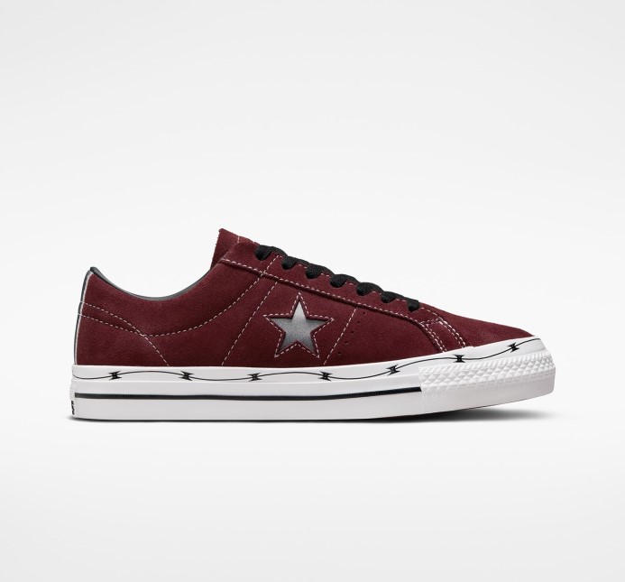 One Star Pro žiletkový Drôt Nízky Vrch Hlboké Bordó/čierna/biela Converse