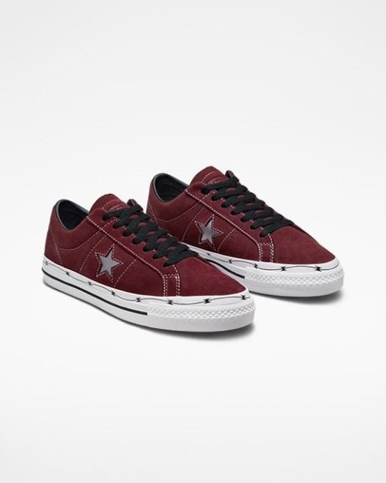 One Star Pro žiletkový Drôt Nízky Vrch Hlboké Bordó/čierna/biela Converse