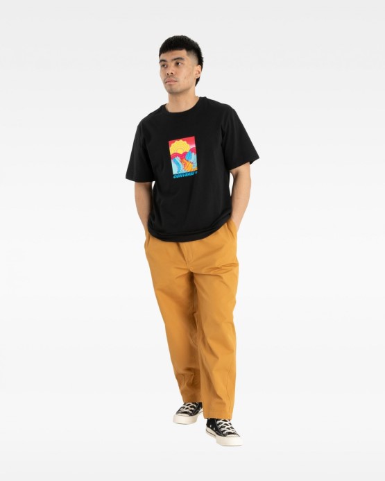 čierne Converse Vrstvy Zemité Tričko