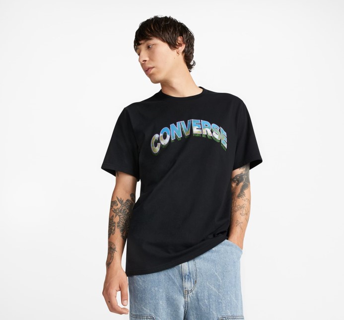 Converse Trávové Zrkadlové Tričko čierne