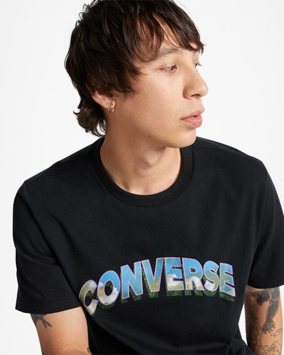 Converse Trávové Zrkadlové Tričko čierne