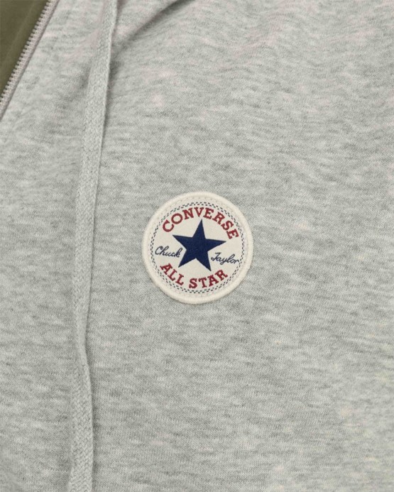 Skľučovadlo Nášivka Na Zips S Kapucňou šedá Marle Converse