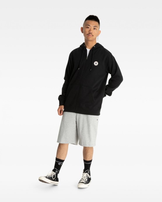 čierna Náplasť Na Skľučovadlo S Kapucňou Na Zips Converse