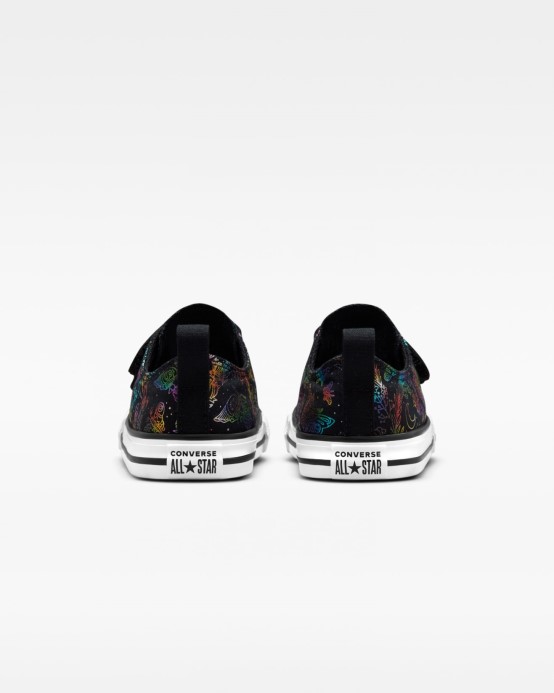 Converse čierna/ružová/fialová/modrá Skľučovadlo Taylor All Star Butterfly Shine 2v Toddler Low Top