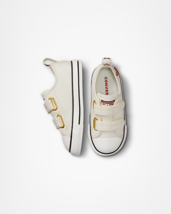 Converse Chuck Taylor All Star Valentines Day 2v Batoľa Nízky Top Vintage White/back Alley Brick