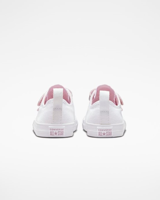 White/sunrise Pink Converse Chuck Taylor All Star Shine Through 2V Toddler Low Top
