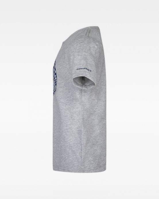 Dk Grey Heather Check Chuck Patch Junior T Shirt Dark Grey Heather Converse