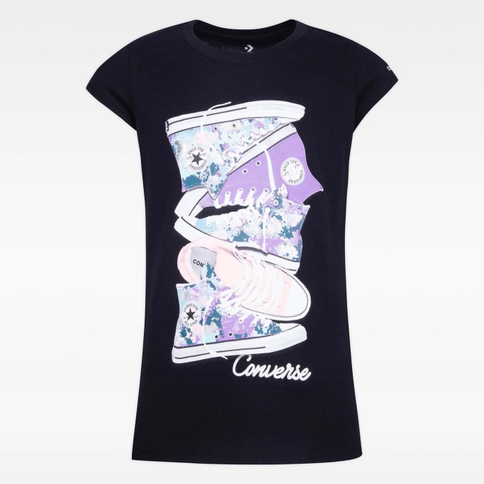 čierne Converse Chuck Taylor Teniska S Grafikou Pre Mládež