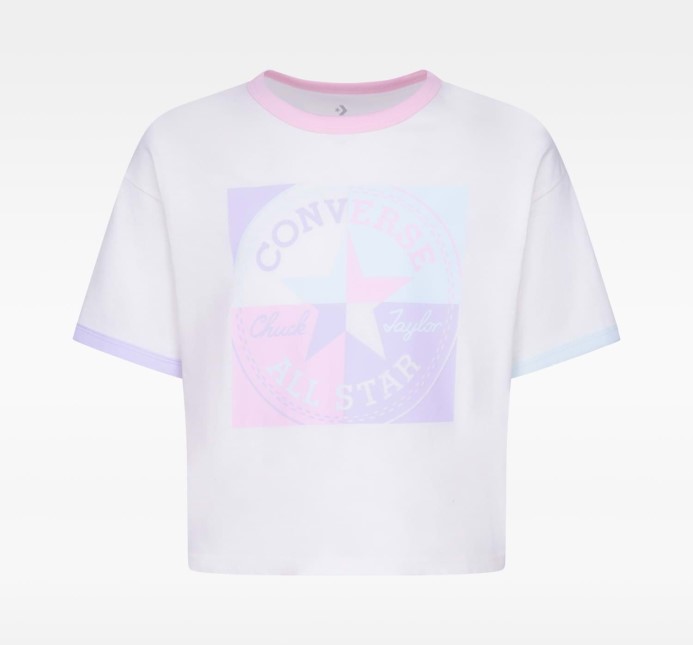 Ringer Boxy Junior T Shirt Egret Converse
