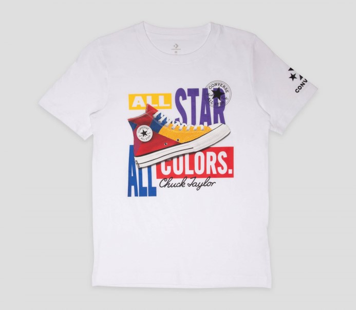 Biele All Star Všetky Farby Mládežnícke Tričko Converse