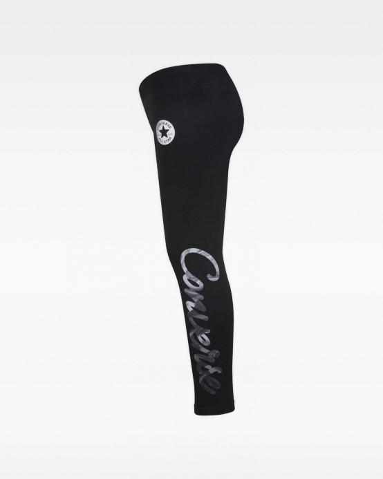 Converse Black Script Graphic Klasické Juniorské Legíny