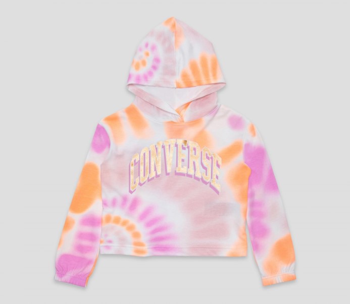Biela Dye Print Mládež Boxy Mikina S Kapucňou Converse