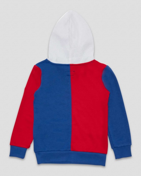 Converse Univerzitný červený Throwback Split Block Sveter Junior S Kapucňou