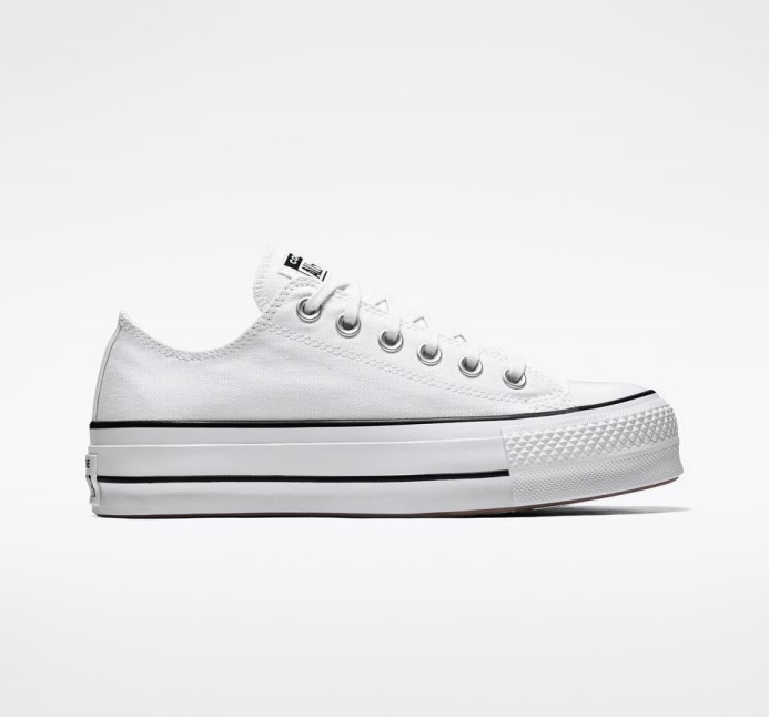 Converse White/black Skľučovadlo Taylor All Star Lift Platform Canvas