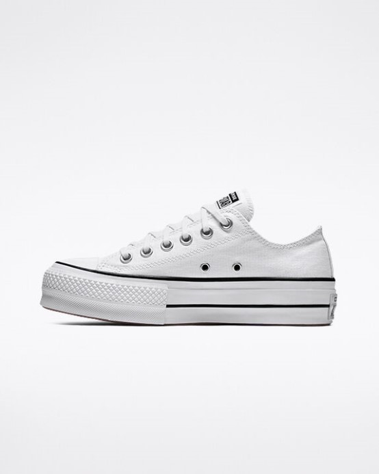 Converse White/black Skľučovadlo Taylor All Star Lift Platform Canvas