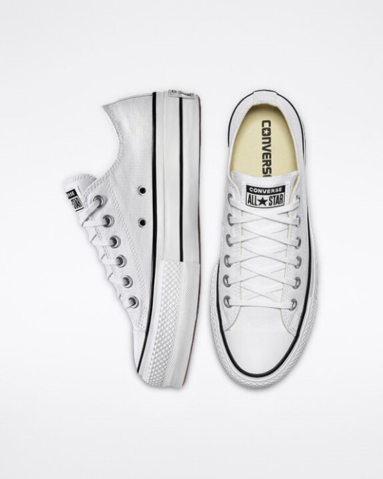 Converse White/black Skľučovadlo Taylor All Star Lift Platform Canvas