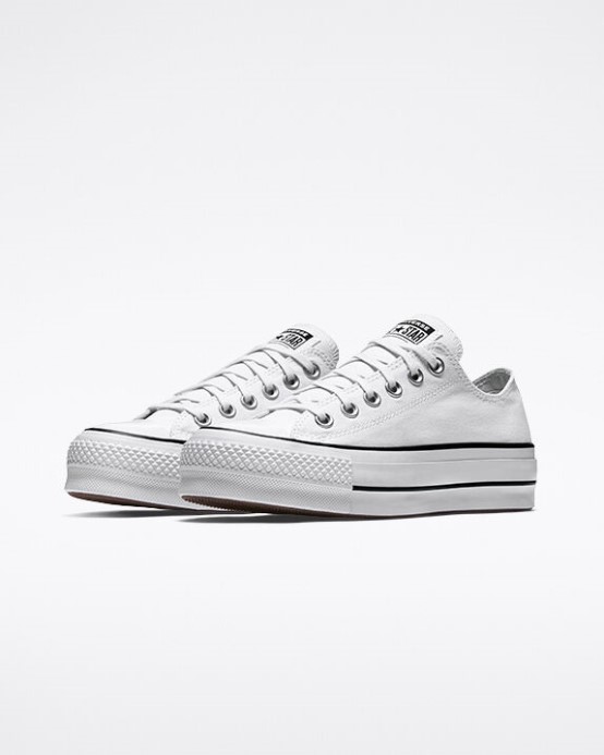 Converse White/black Skľučovadlo Taylor All Star Lift Platform Canvas