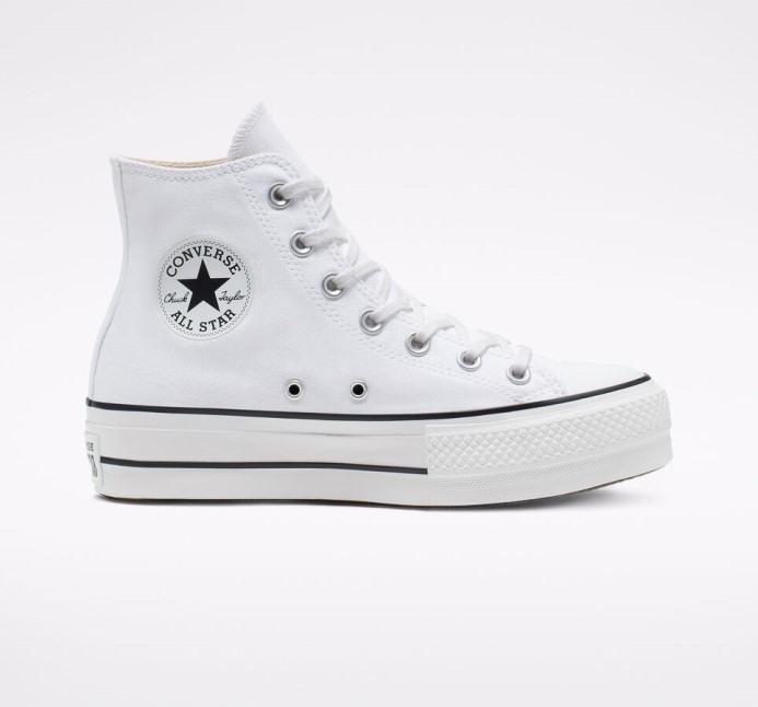 Converse Skľučovadlo Taylor All Star Lift Platform Canvas White/black