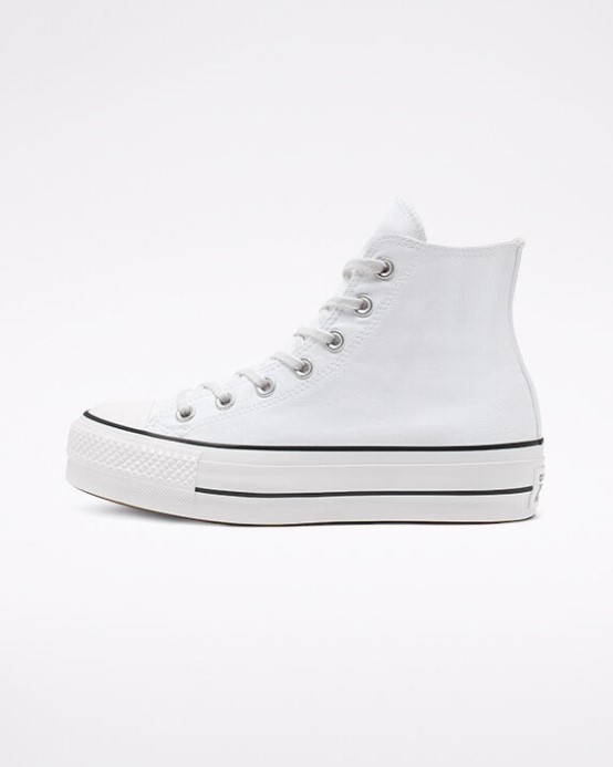 Converse Skľučovadlo Taylor All Star Lift Platform Canvas White/black