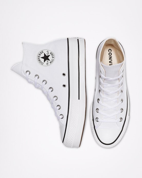Converse Skľučovadlo Taylor All Star Lift Platform Canvas White/black