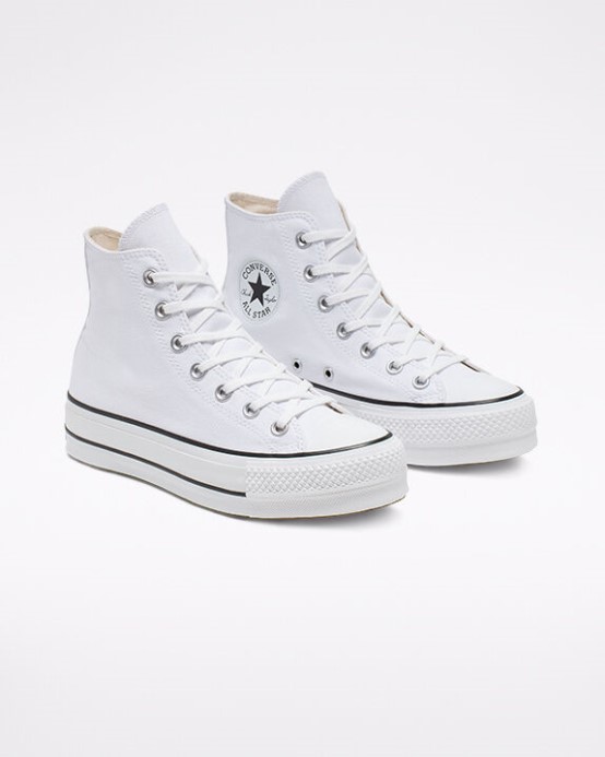 Converse Skľučovadlo Taylor All Star Lift Platform Canvas White/black