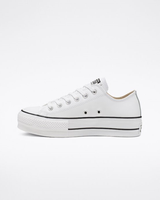 Skľučovadlo Taylor All Star Lift Platforma Koža Biela/čierna Converse