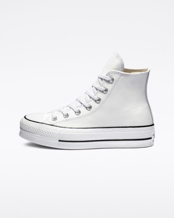 Skľučovadlo Taylor All Star Lift Platform Kožené Converse Biela/čierna