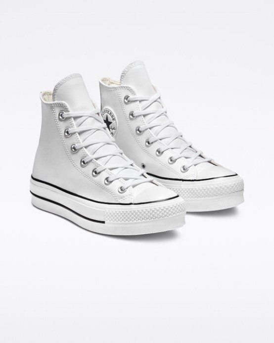 Skľučovadlo Taylor All Star Lift Platform Kožené Converse Biela/čierna