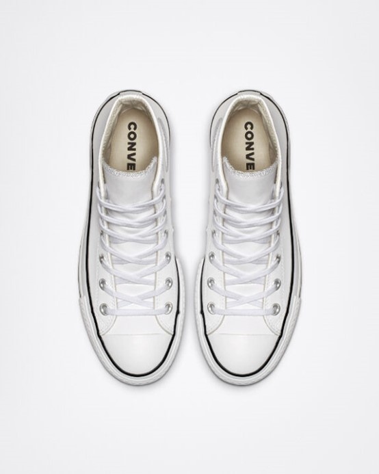 Skľučovadlo Taylor All Star Lift Platform Kožené Converse Biela/čierna