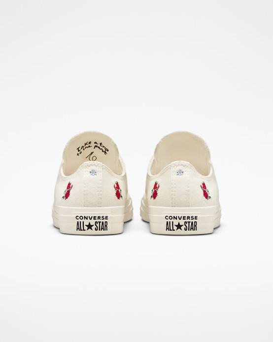 Egret/sunrise Pink Chuck Taylor All Star Vyšívané Kvetinové Converse