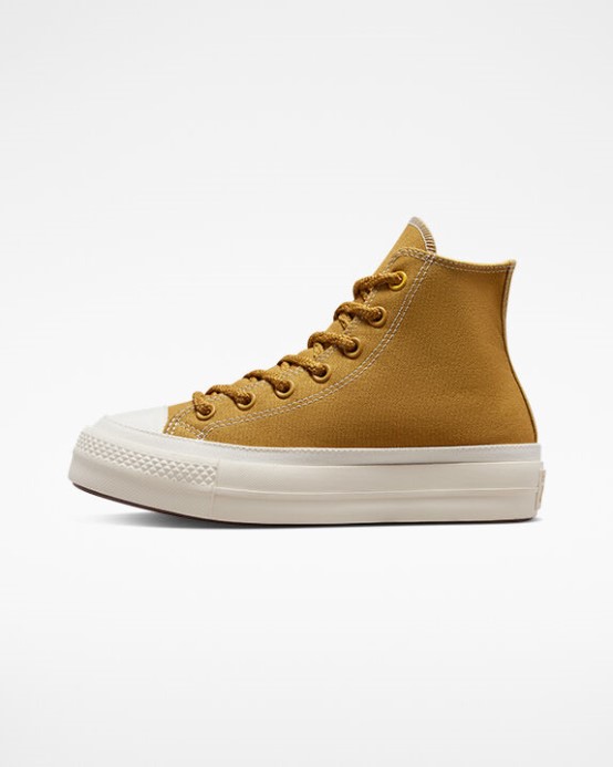 Chuck Taylor All Star Lift Platforma Tónové Plátno Pálené Med/thriftshop žltá Converse