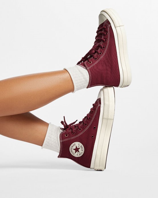 Chuck Taylor All Star Lift Platforma Tónové Plátno Converse čerešňové Videnie/sedlo/egret
