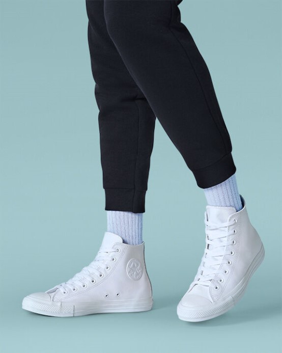 Converse Skľučovadlo Taylor Celohviezdna Koža Biela Monochromatická