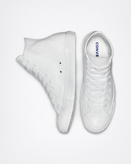 Converse Skľučovadlo Taylor Celohviezdna Koža Biela Monochromatická