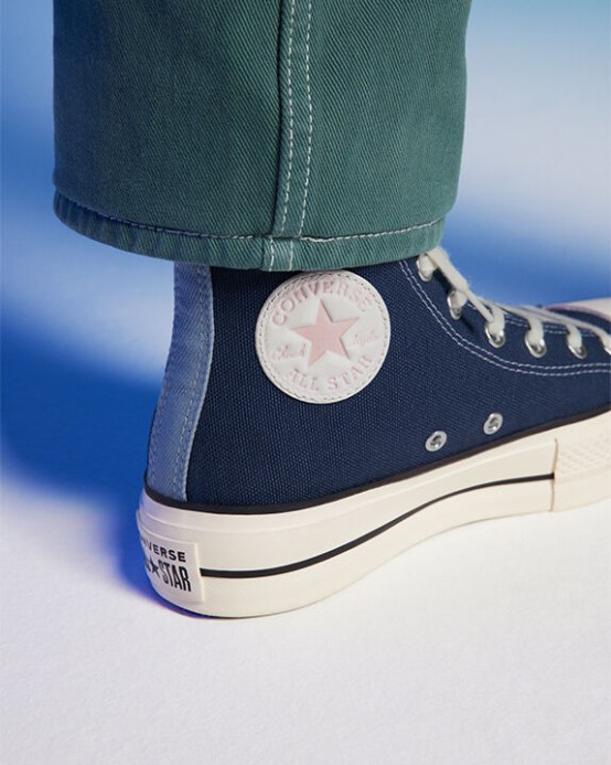 Chuck Taylor All Star Lift Platform Denim Converse Navy/egret/sunrise Pink