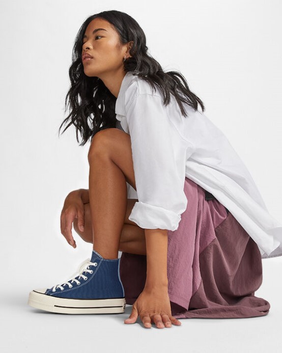 Chuck Taylor All Star Lift Platform Denim Converse Navy/egret/sunrise Pink