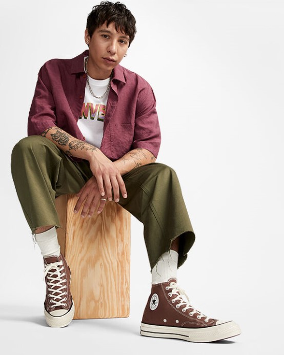 Zemitá Hnedá/egret/čierna Converse Skľučovadlo 70 Vintage Canvas