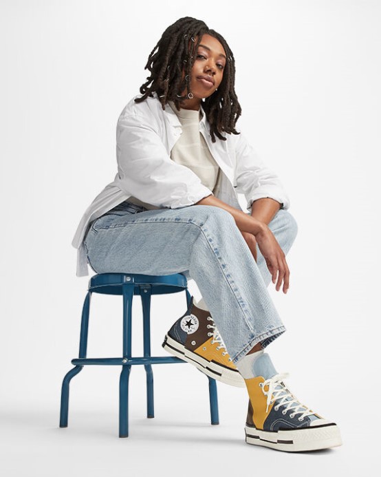 Skľučovadlo 70 Plus Materiál Mashup Converse Zemitá Hnedá/námornícka